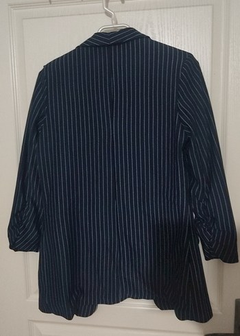 Diğer Lacivert Çizgili Kadın Blazer