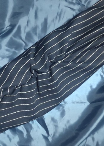 s Beden mavi Renk Lacivert Çizgili Kadın Blazer