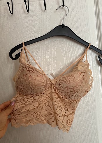 Penti Bej Dantel Bohem Bralet