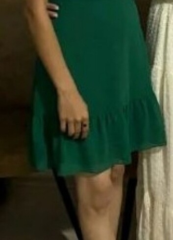 s Beden yeşil Renk Mini elbise