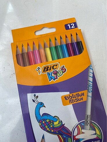 Bic Kids Evolution Silinebilir Kuru Boya Kalemi Kutu 12 Renk