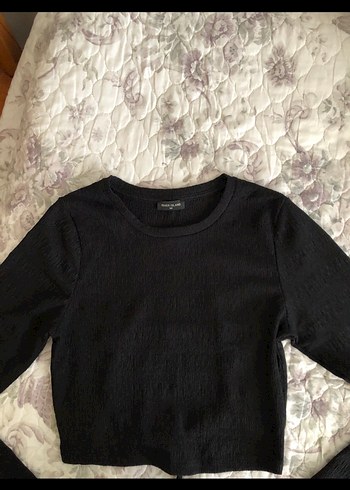 Siyah sırt dekolateli Uzun Kollu Kadın Bluz - Görsel 2