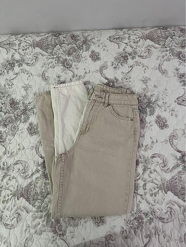 34 Beden İki renkli mom jean