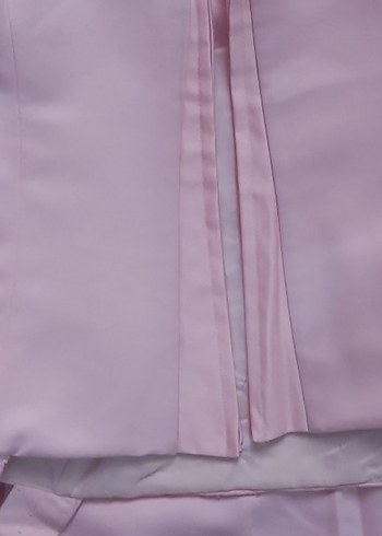 Drapeli Pembe Nakışlı Uzun Abiye Elbise - Görsel 10