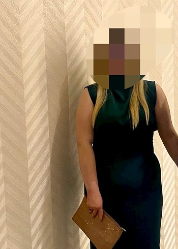 yeşilYüksek Yakalı Midi Kalem Elbise