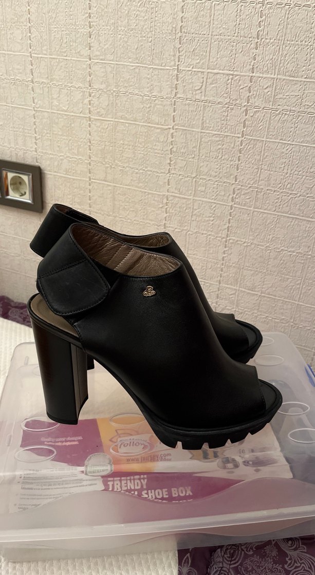Siyah Platform Topuklu Kadın Ayakkabı - Görsel 3