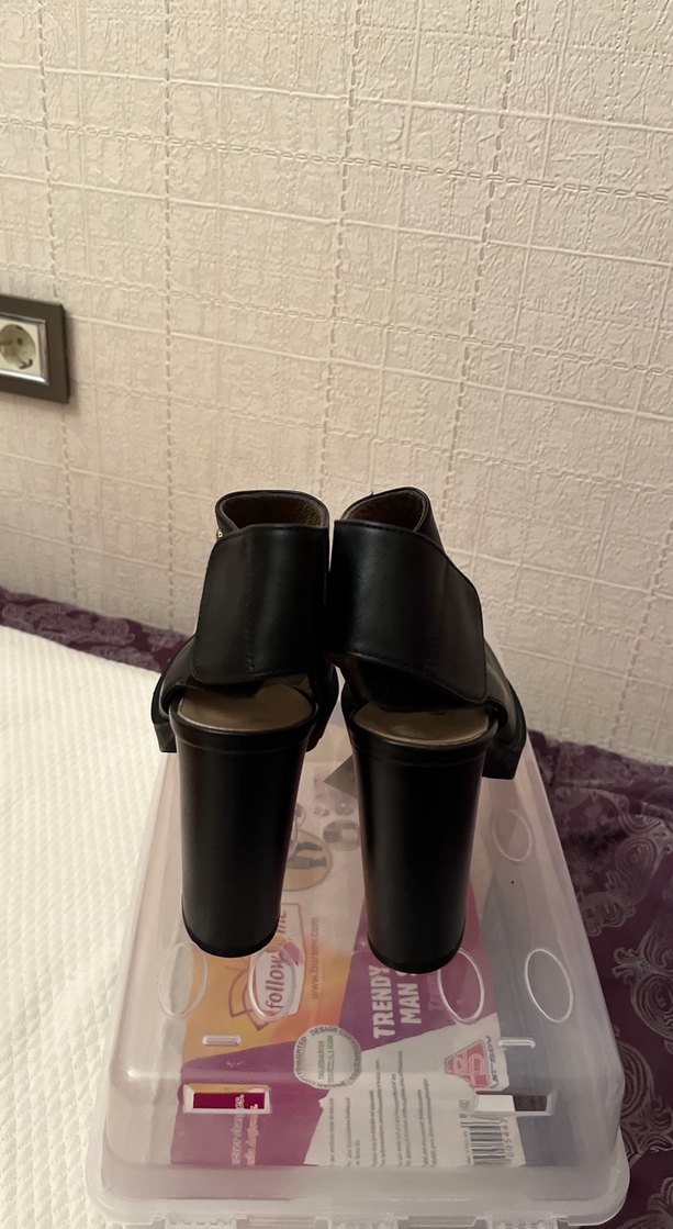 Siyah Platform Topuklu Kadın Ayakkabı - Görsel 2