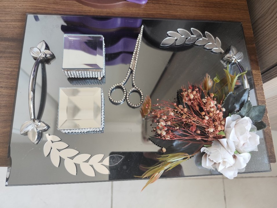 Dekoratif El İşçiliği Tepsi Seti - Görsel 2