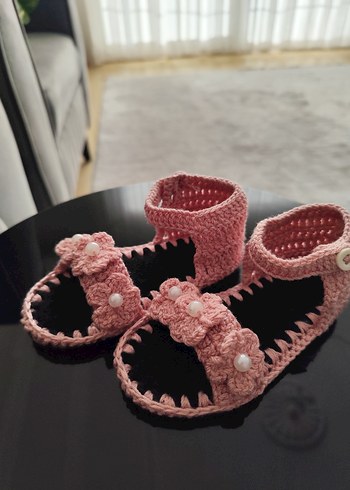 Renkli Çiçekli Örgü Kız Çocuk Botu - Görsel 2