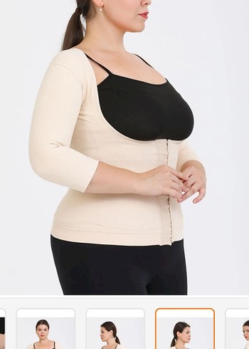 Düğmeli Bej kol ve göbek korsesi - Görsel 7