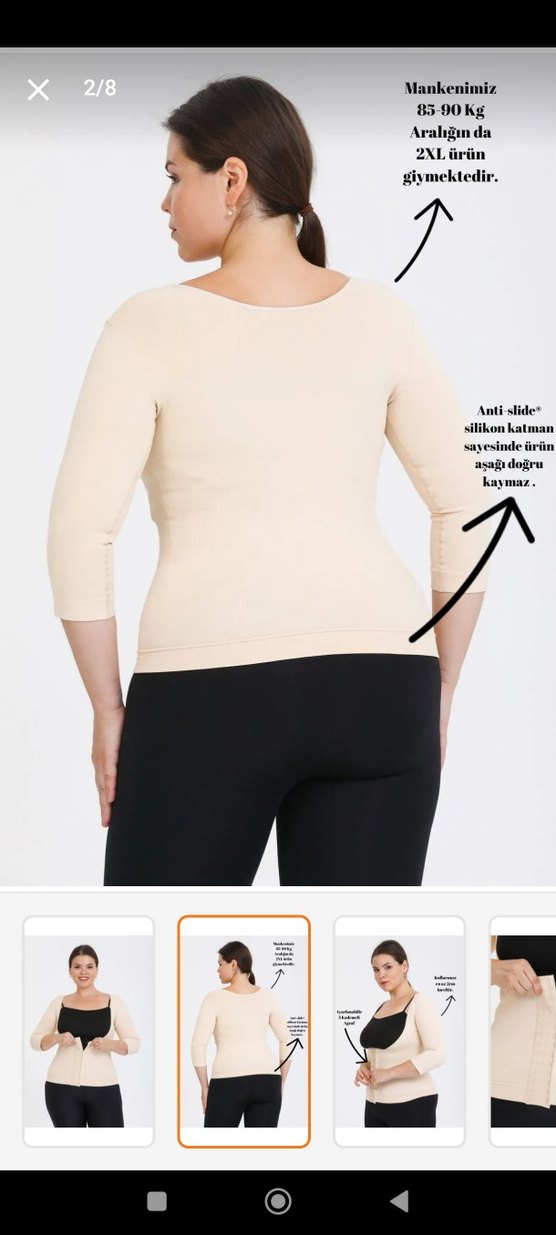 Düğmeli Bej kol ve göbek korsesi - Görsel 2