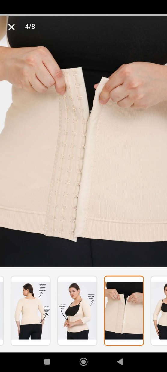 Düğmeli Bej kol ve göbek korsesi - Görsel 4