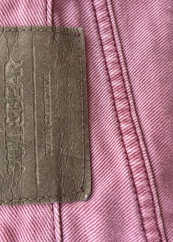 Pull and Bear Düğmeli Gül Kurusu Midi Kadın Jean - Görsel 3