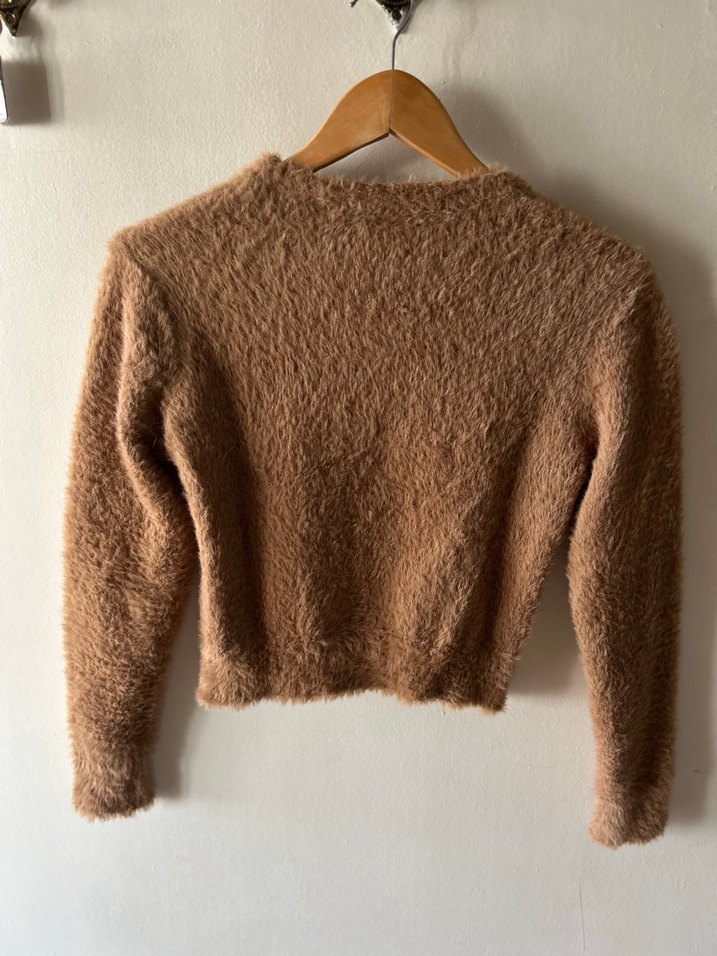 Kahverengi Kadın Yün Kazak - Görsel 2