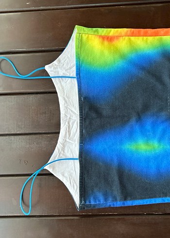 Kadın Çok Renkli İnce Askılı Batik Atlet - Görsel 3