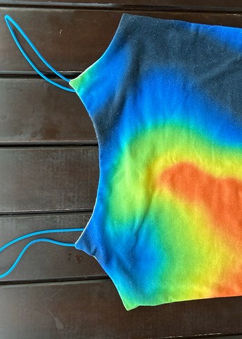 Kadın Çok Renkli İnce Askılı Batik Atlet - Görsel 2