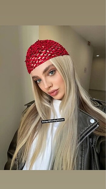 Örgü file şapka y2k plaj şapka lolita