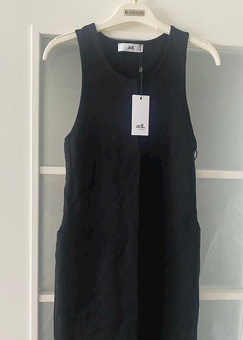 Siyah Kadın ADLUzun Kolsuz Elbise M - Görsel 7