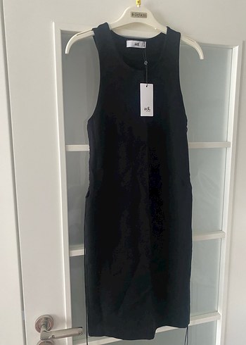 Siyah Kadın ADLUzun Kolsuz Elbise M - Görsel 8