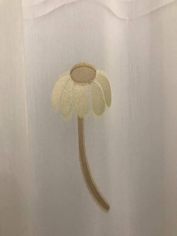 EKRU PAPATYA DETAYLI SIFIR TÜL PERDE - Görsel 3