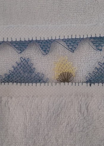 Mavi iğne oyası Nakışlı Havlu - Görsel 2