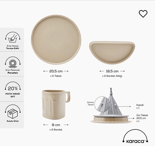 Karaca Karaca X İst Galata Kulesi Pasta Takımı