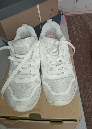 Beyaz Bağcıklı Spor Kadın Spor Ayakkabı - Görsel 5