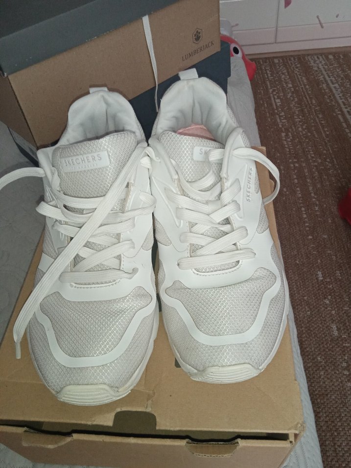 Beyaz Bağcıklı Spor Kadın Spor Ayakkabı - Görsel 5