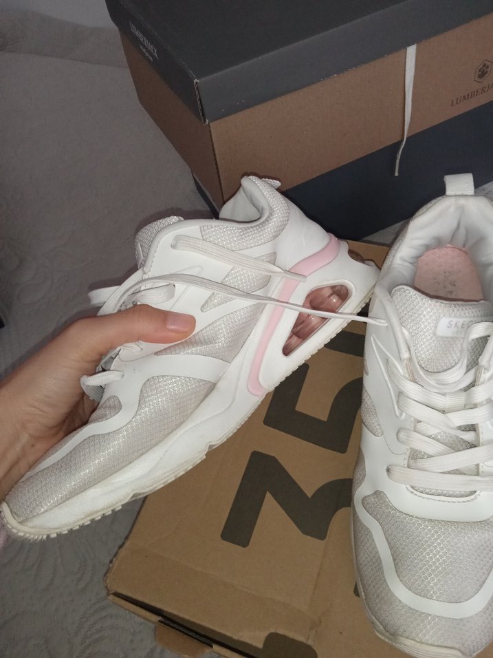 Beyaz Bağcıklı Spor Kadın Spor Ayakkabı - Görsel 3