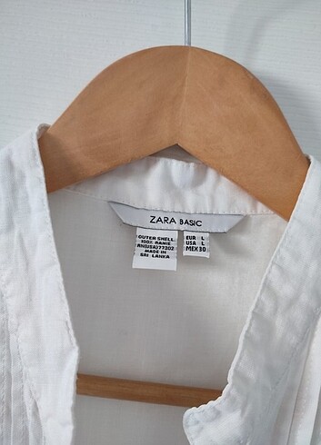 l Beden beyaz Renk Zara keten elbise