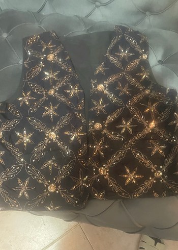 Nakış İşlemeli Siyah Bohem Kolsuz Yelek - Görsel 6