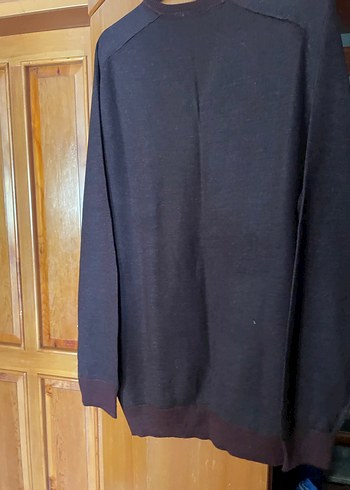 Bordo V Yakalı Erkek Triko Kazak - Görsel 2