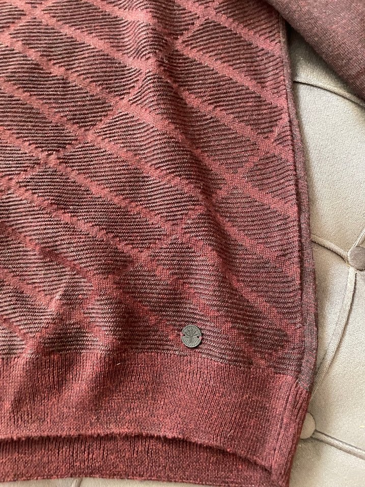 Bordo V Yakalı Erkek Triko Kazak - Görsel 3