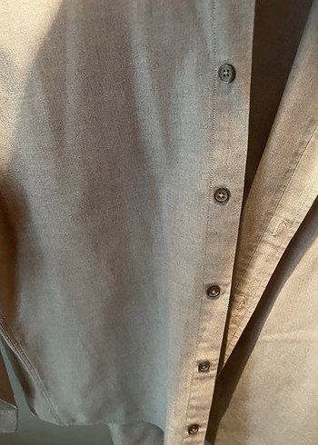 Gri Erkek Keten Uzun Kollu Gömlek - Görsel 6