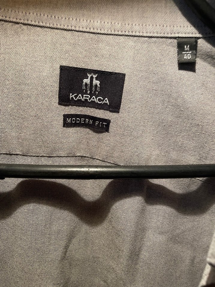 Gri Erkek Keten Uzun Kollu Gömlek - Görsel 2