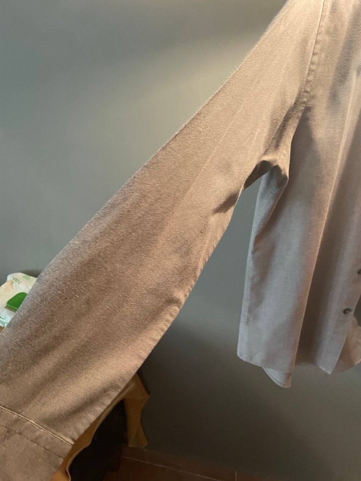 Gri Erkek Keten Uzun Kollu Gömlek - Görsel 3