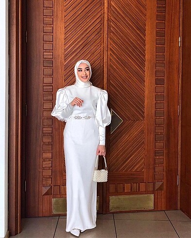 m Beden beyaz Renk Kiralık Nikah elbisesi