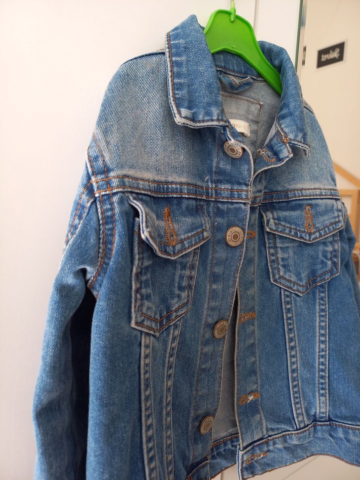 Düğmeli Mavi Denim Ceket - Görsel 3