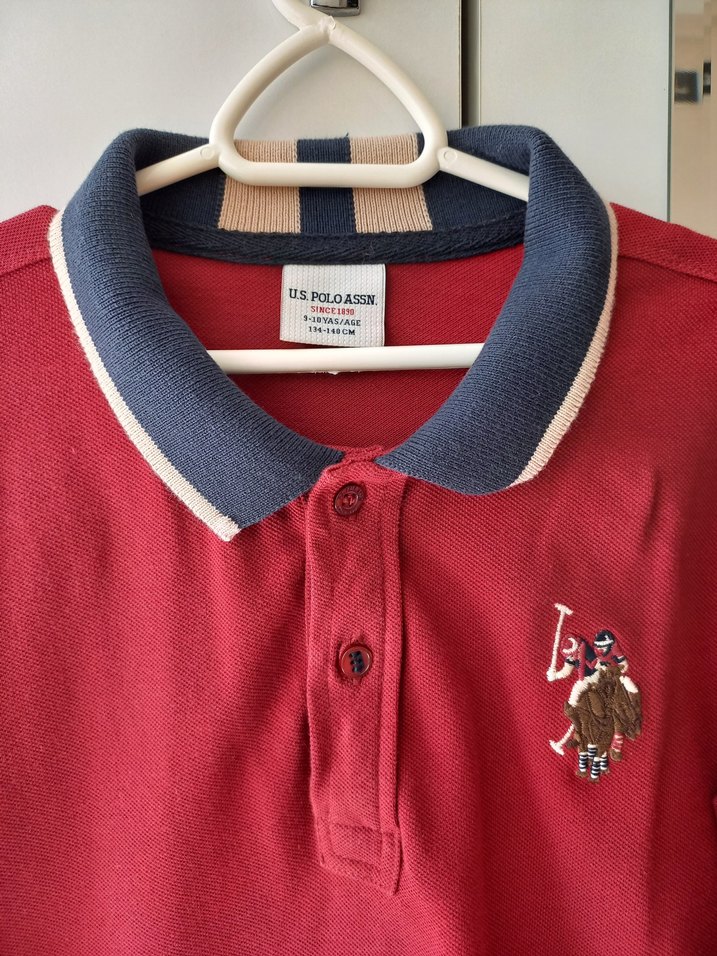 Uzun Kollu Bordo Polo Yaka Tişört - Görsel 2