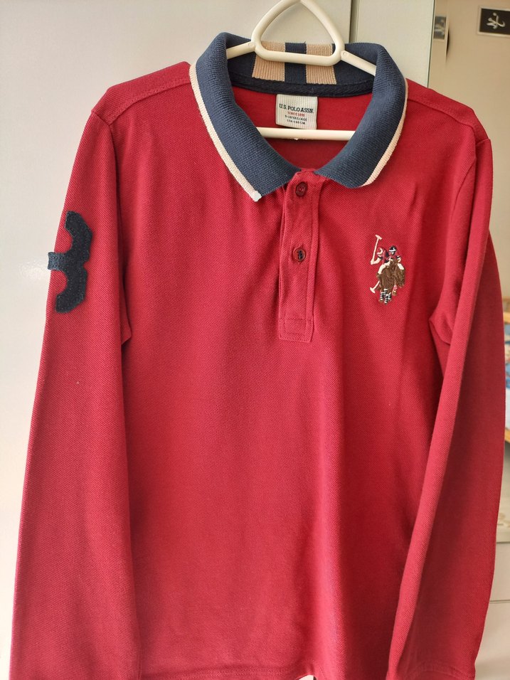 Uzun Kollu Bordo Polo Yaka Tişört - Görsel 3