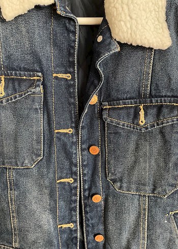 xs Beden mavi Renk Düğmeli Kadın Mavi Denim Ceket
