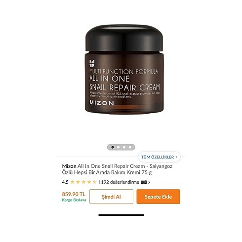 mizon all in one snail repair cream kutulu orijinal