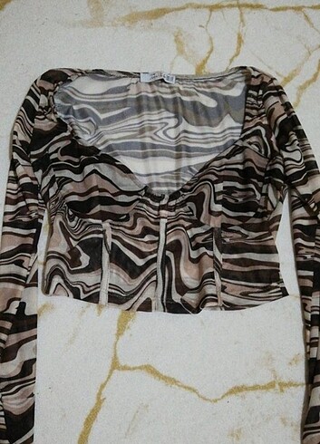 Sheinside desenli trasparan bluz