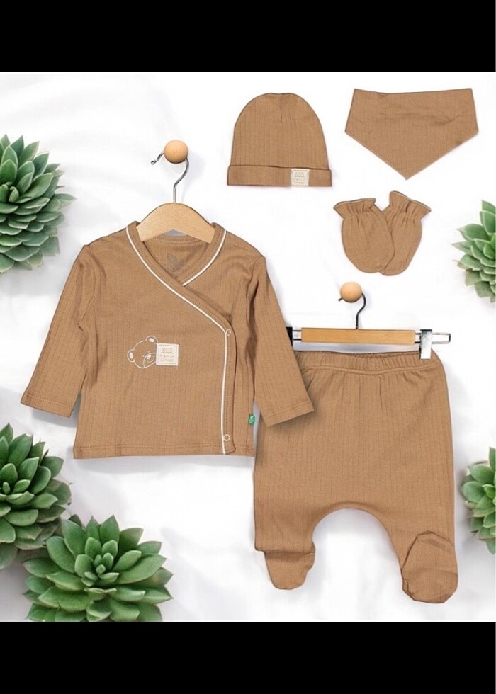 Erkek bebek hastane çıkışı-Alt üst takım-Bebek seti - Görsel 2