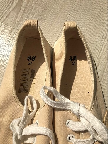 37 Beden ten rengi Renk H&M Keten Bağcıklı ayakkabı/ Espadril