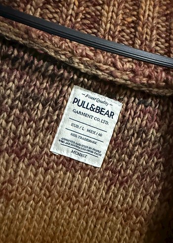 Pull and Bear Bohem Tarz Örgü Kahverengi Hırka