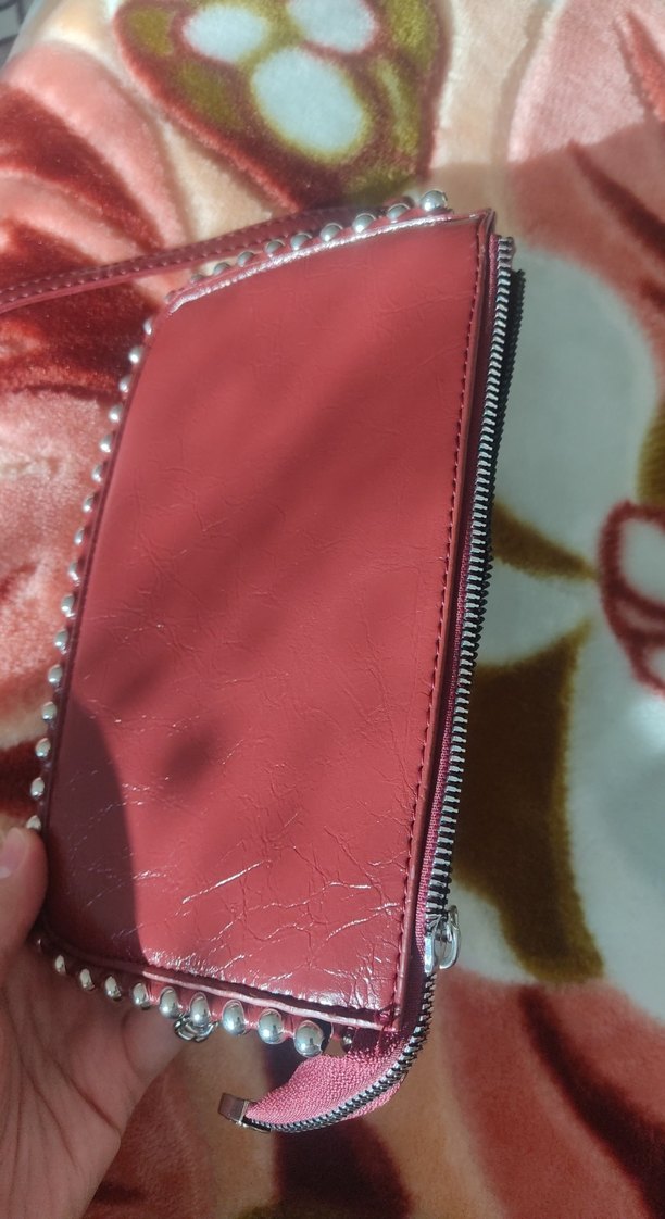 bordo Parlak Deri Kadın Çanta - Görsel 2