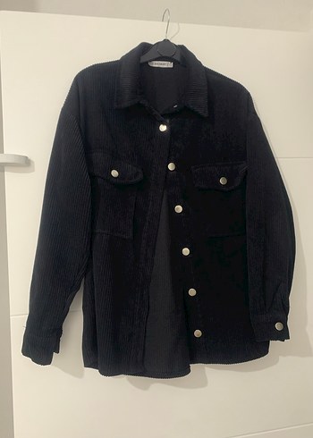 Siyah Düğmeli Kadın Denim Gömlek ceket - Görsel 2