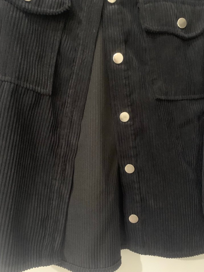 Siyah Düğmeli Kadın Denim Gömlek ceket - Görsel 3