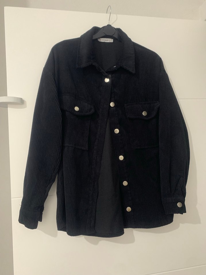 Siyah Düğmeli Kadın Denim Gömlek ceket - Görsel 2